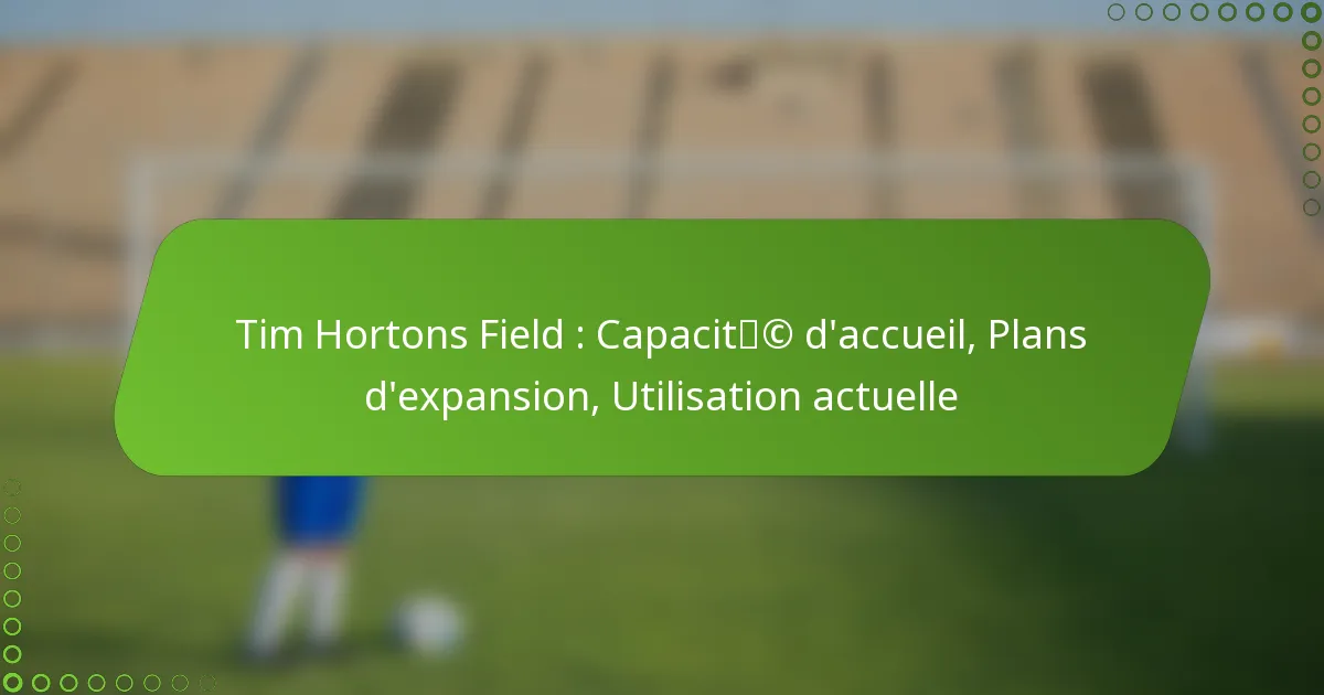 Tim Hortons Field : Capacité d’accueil, Plans d’expansion, Utilisation actuelle